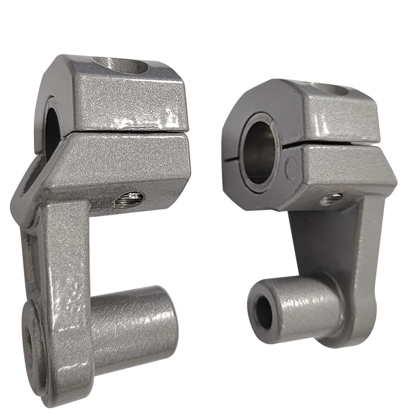 Pivot Handlebar Riser - 2in Universal Motorcycle for 7/8" or 1-1/8in.Handlebar Black 2pcs (silver)