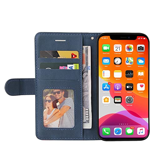 Coque en cuir flip cover pour iPhone 14 13 12 11 étui noir - 5