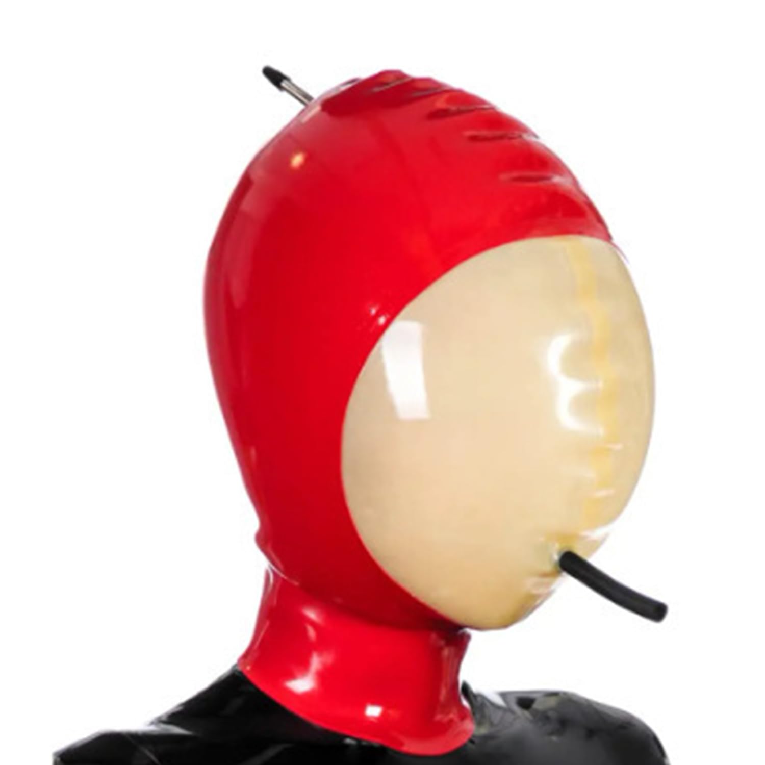 WXLPCGO Latex Head Cover Inflation Rubber Head Mask All Inclusive Handmade BDSM Back Zipper Fetish for Cosplay Party(Size:XL-70CM)