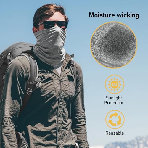 Image of TICONN Neck Gaiter Face Cover Scarf, Neck Warmer Breathable Sun & Wind-proof for Skiing Fishing Hiking Cycling