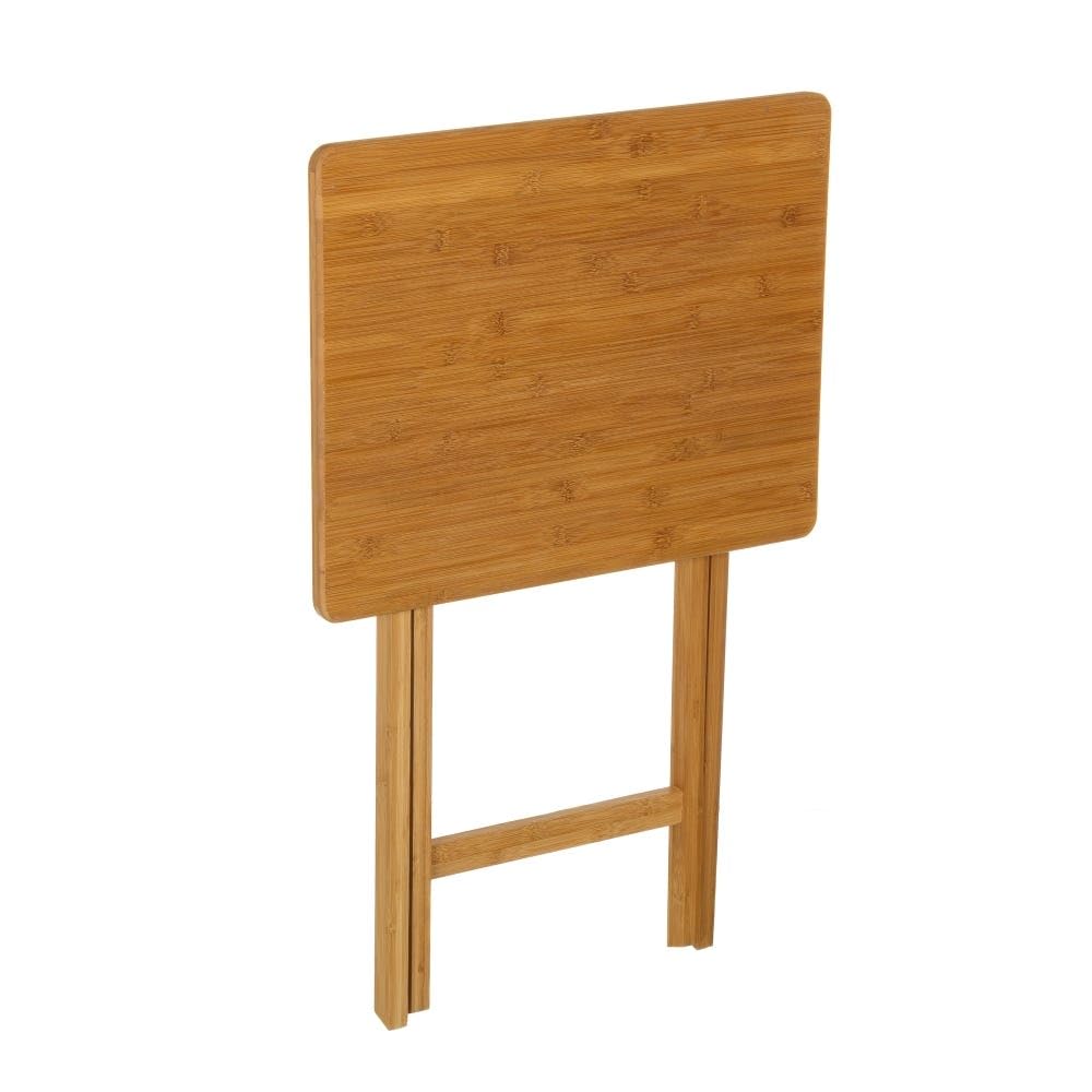 Mesita Plegable de bambú marrón nórdica de 49x37x65 cm
