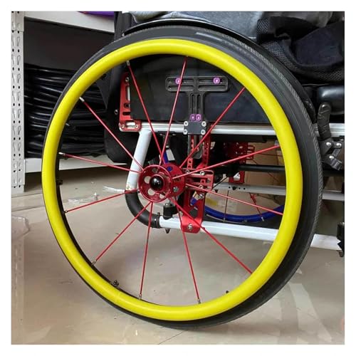 FBMCKPRZ ハンドプッシュ保護カバー, 22/24インチ 車椅子用タイヤカバー, 滑り止め耐摩耗性 車椅子タイヤカバー, グリップとトラクションを向上 車椅子アクセサリー,yellow-22in×1