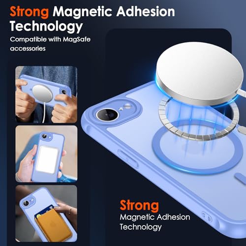 Compatible Magsafe coque iPhone 17e antichoc protection militaire bleu clair