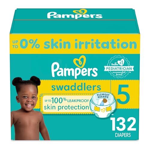 Image of Pampers Swaddlers Diapers - Size 5, One Month Supply (132 Count), Ultra Soft Disposable Baby Diapers