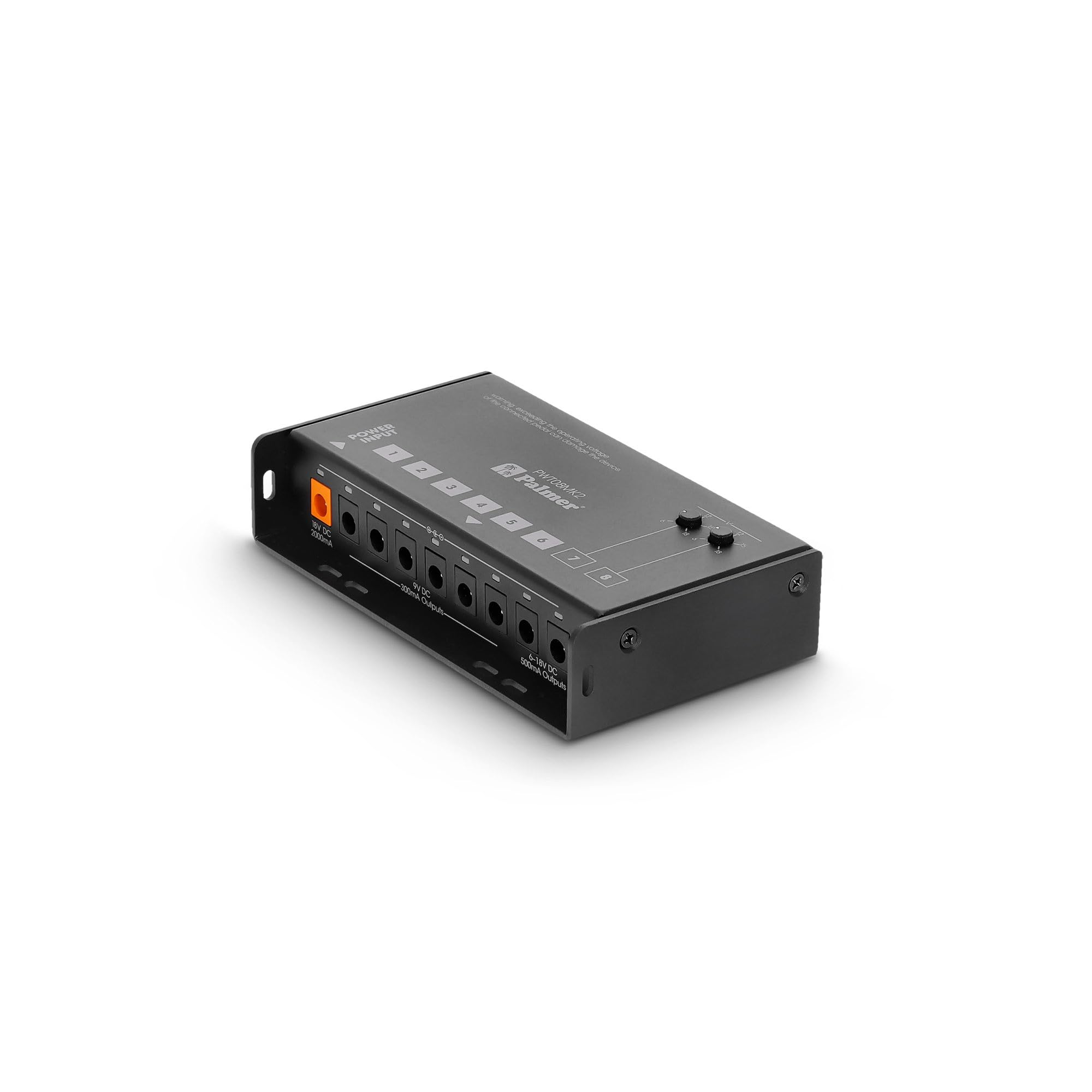 Palmer PWT 08 MK2 - Universelles Pedalboard Netzteil, 8 Ausgänge, schwarz