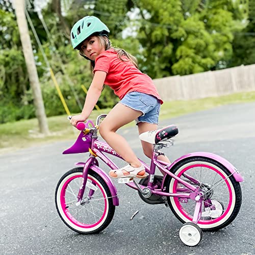 Joystar 12 Inch Kids Bike With Training Wheels For Ages 2-4 Years Old Girls Bike Toddler Bike Beach Cruiser Kids Bicycle Pink #TOP1