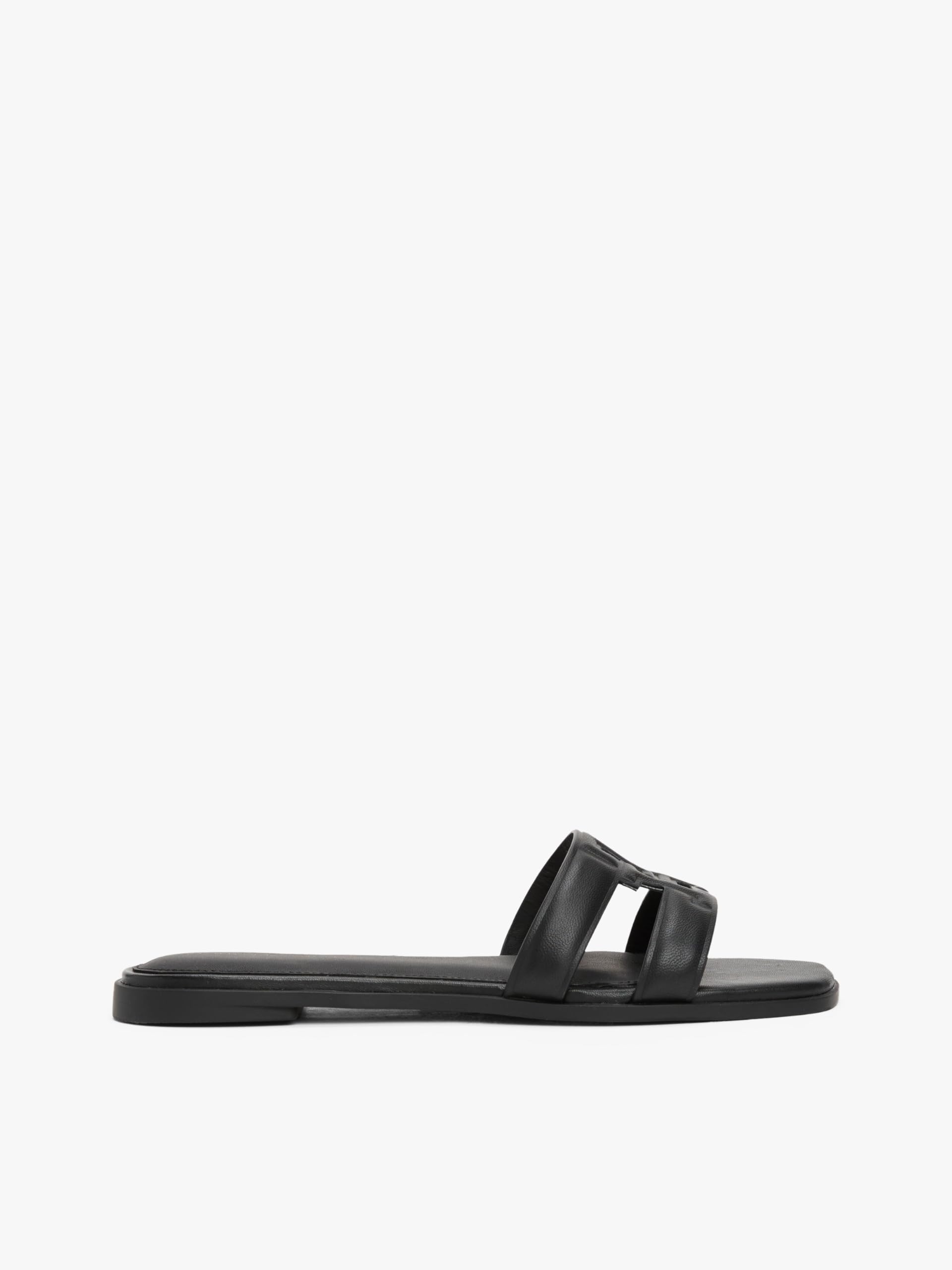 TH LOGO STRAP MULE Kadın Siyah Sandalet - FW0FW08671