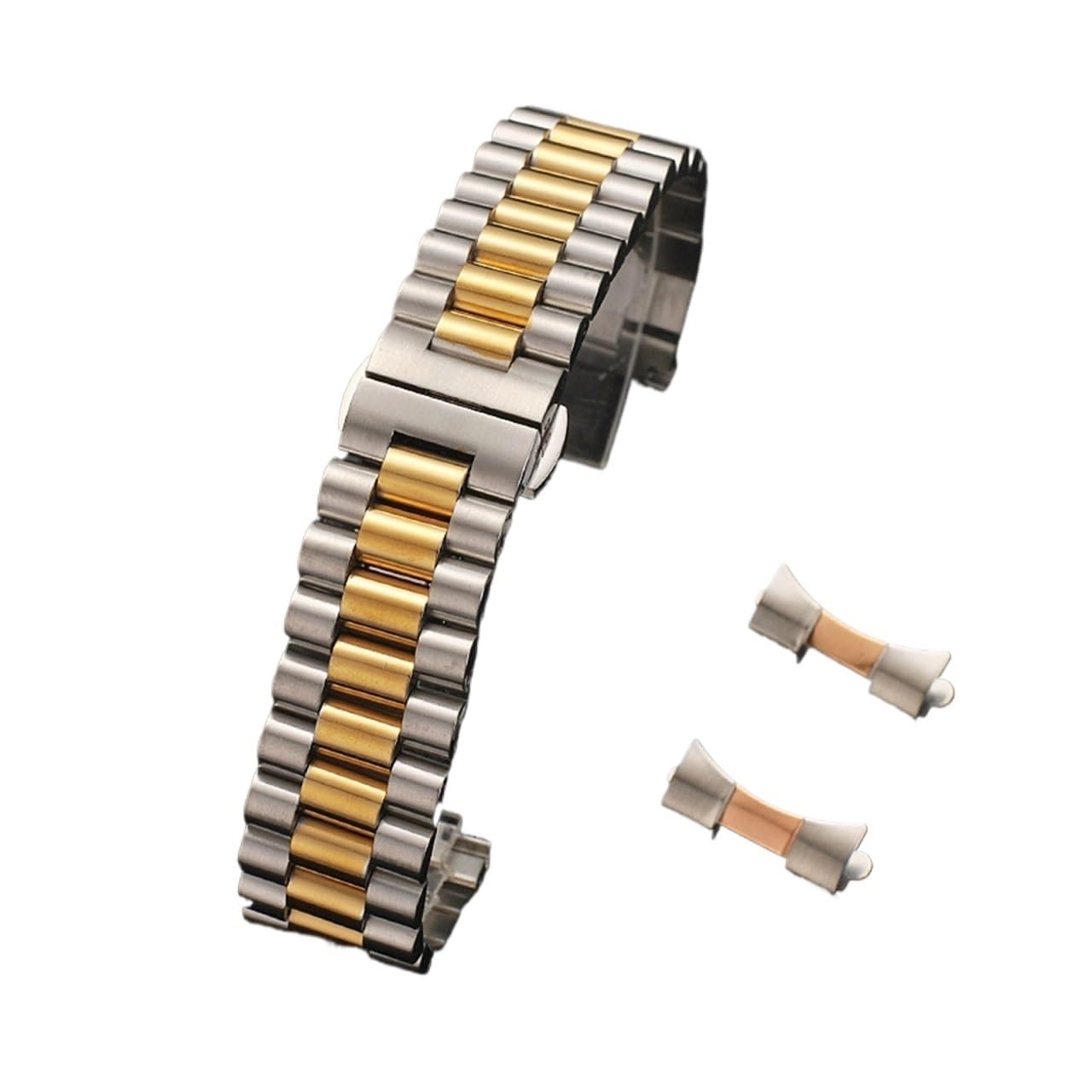 INEOUT Bracelet De Montre En Acier Inoxydable Massif 10mm 12mm 13mm 14mm 16mm 17mm 18mm 19mm 20mm 21mm 22mm Dragonne Boucle Papillon