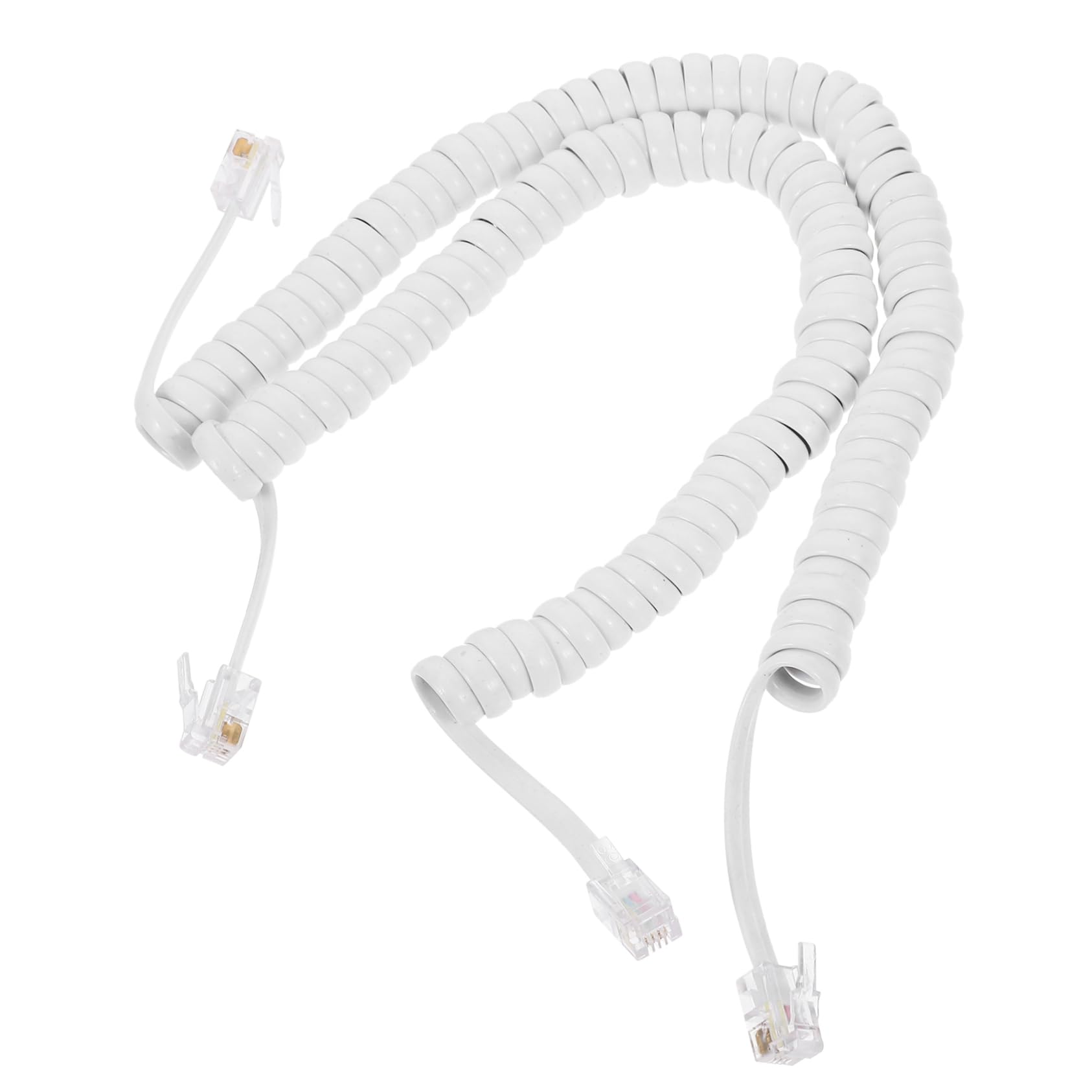 HONMEET 2Pcs Coiled Telephone Cords Durable Phone Line Cable for Landline Phones Easy to Install Sound Quality for Home Office Use