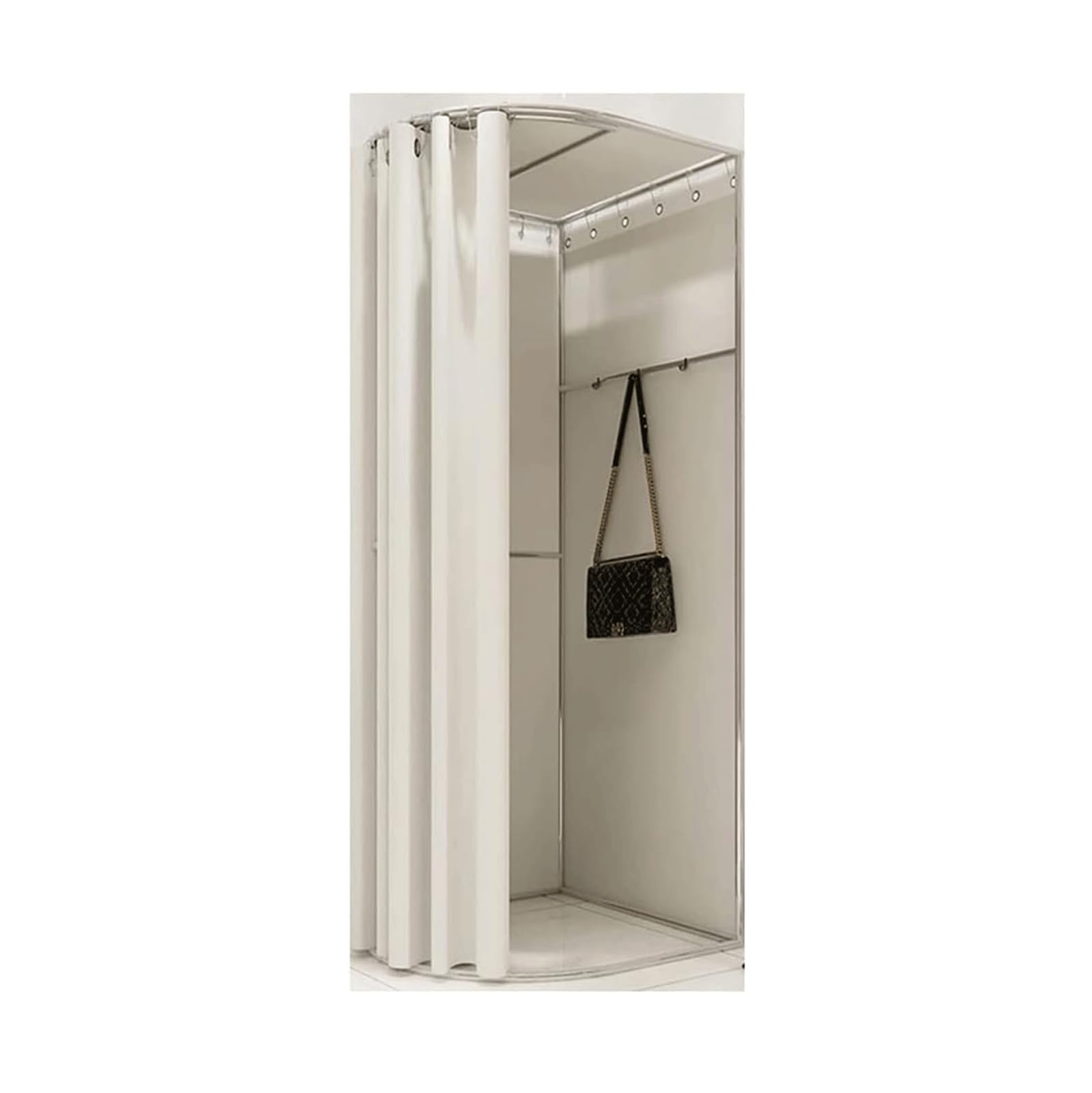 Vestiaire pliable en métal avec rideau cabine temporaire