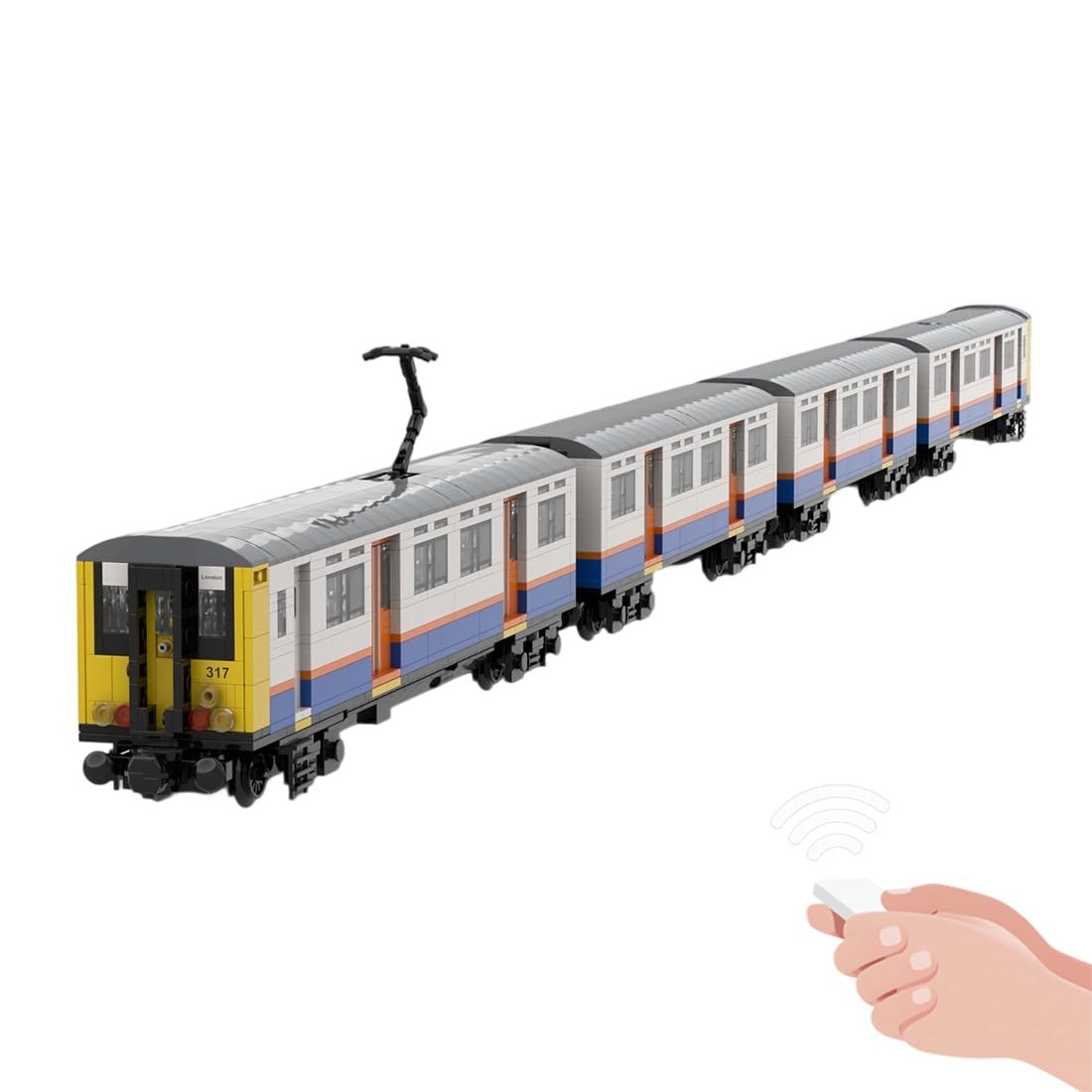 Cubertime British Rail Class 317, British Rail Class 317 Overground Train Building Set, 8-Wide RC Motorized Model, Advanced Collector's Edition for Train Enthusiasts (2321 PCS)
