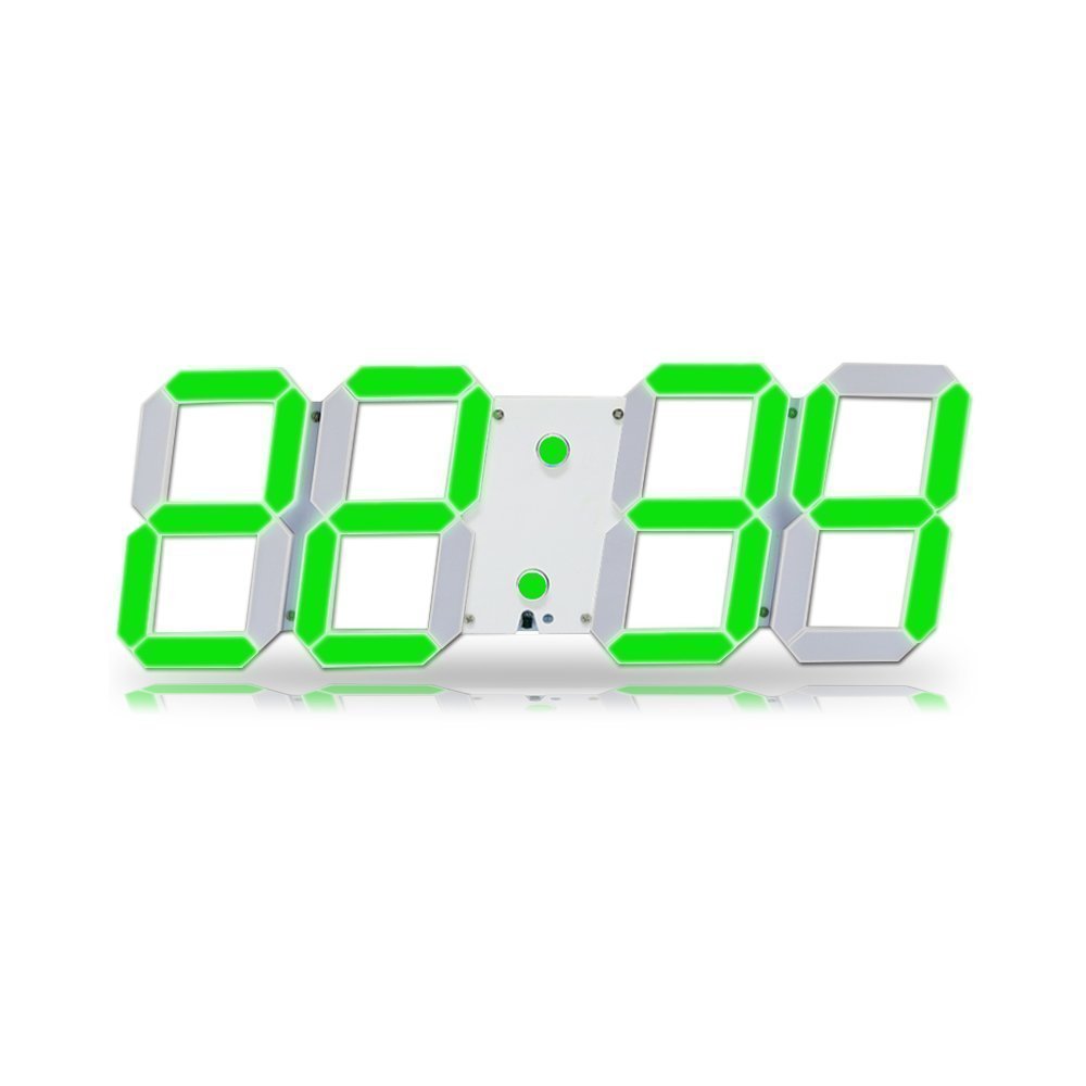Redlution Large LED Digital Wall Clock 3D Design Jumbo Larger Numbers Alarm Clock with Full Function Remote Control, Calendar, Snooze, Alarm, Countdown, Thermometer