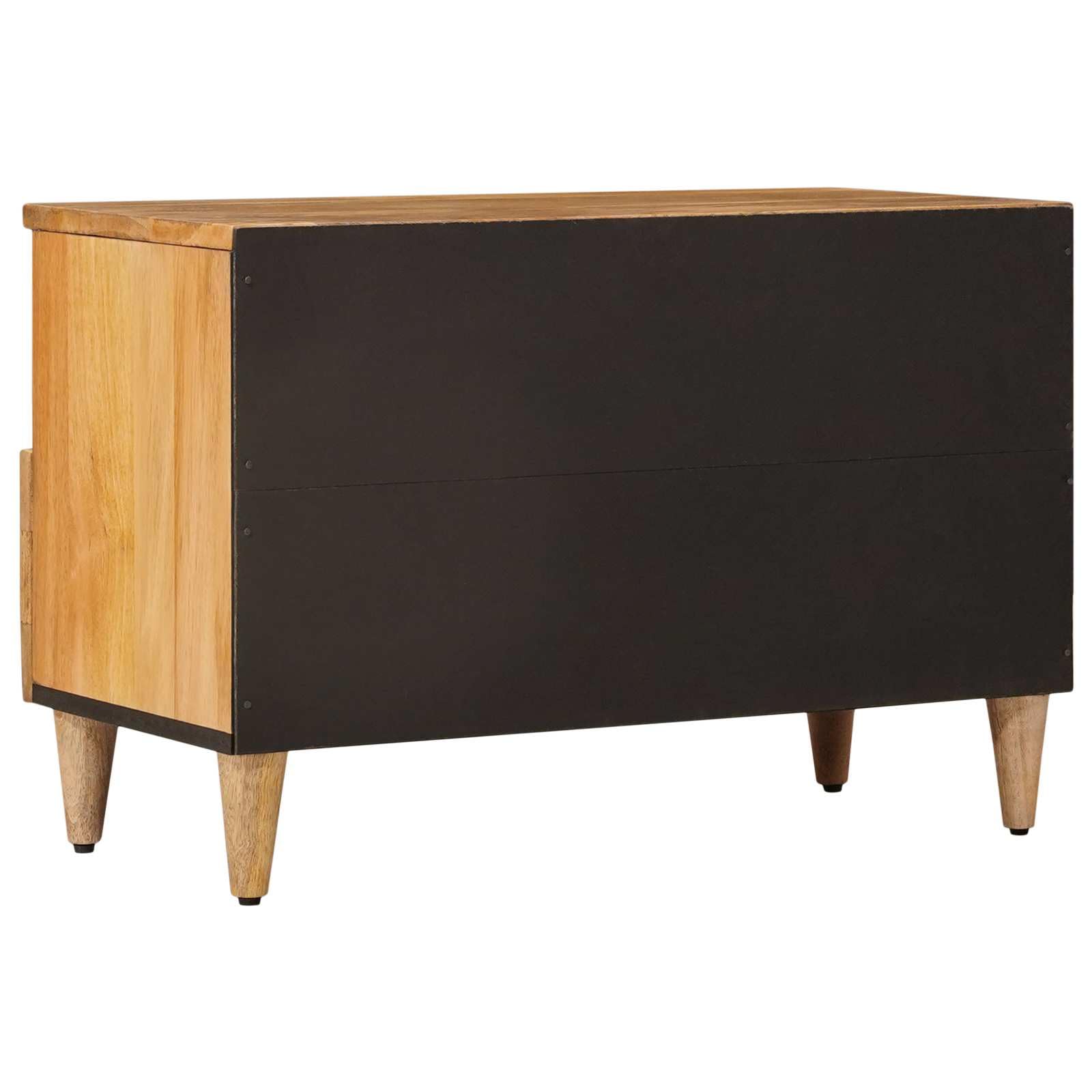 Hothingwell Szafka pod telewizor 70x33x46 cm lite drewno mango, nowoczesna szafka z półkami i szufladami, przechowywanie do salonu, współczesny design, wymagany montaż