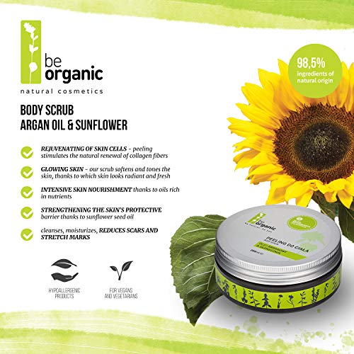 Be Organic, Body scrub Argan Oil & Sunflower, 250ml natural