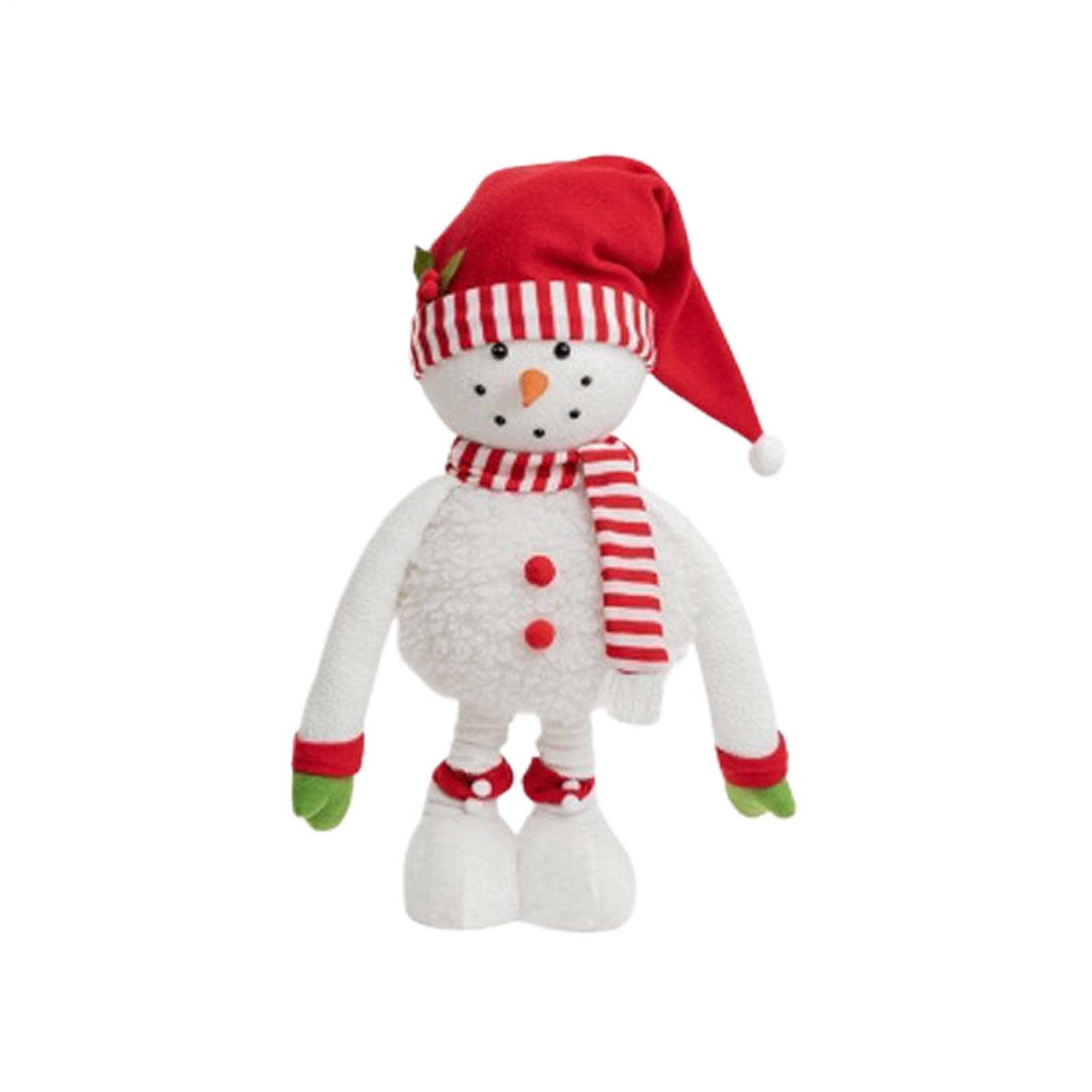 Bonhomme de neige debout Noël peluche stable pieds réglables anti-chute maison