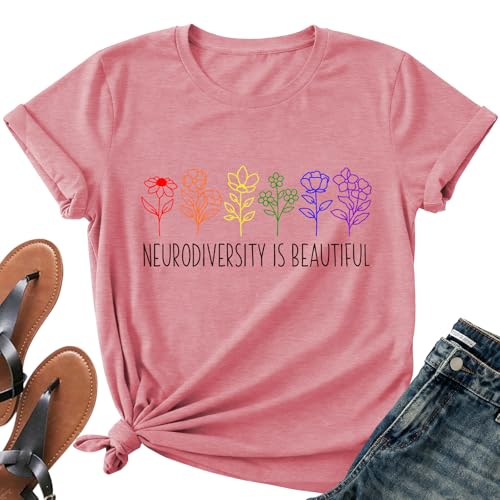 Image of Autism Teach Shirts Women Autism Awareness T Shirt Autism Support Tee Tops Autism Teacher Short Sleeve Shirt