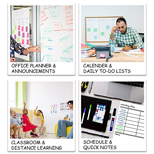 Large Whiteboard Sticker, ACVVIP Self-Adhesive Whiteboard Wall Sticker - 16.5" x 118"(42x300cm) - 8 Colors Markers & 1 Eraser Cloth - Dry Erase Board Sticker for Classroom, Home, O image 5