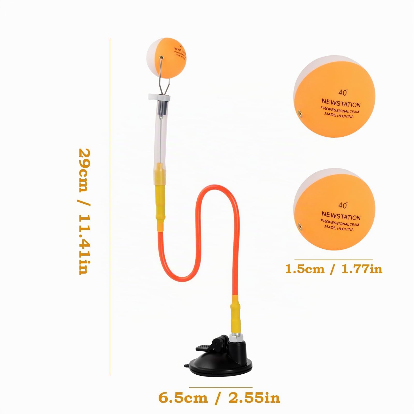 Entraîneur De Tennis De Table, Robot D'entraînement de Ping-Pong en PVC Avec 2 Balles, équipement De Balles De Ping-Pong, Réglable Table Tennis Sucker, Trainer Tennis De Table pour Balles De Ping-Pong