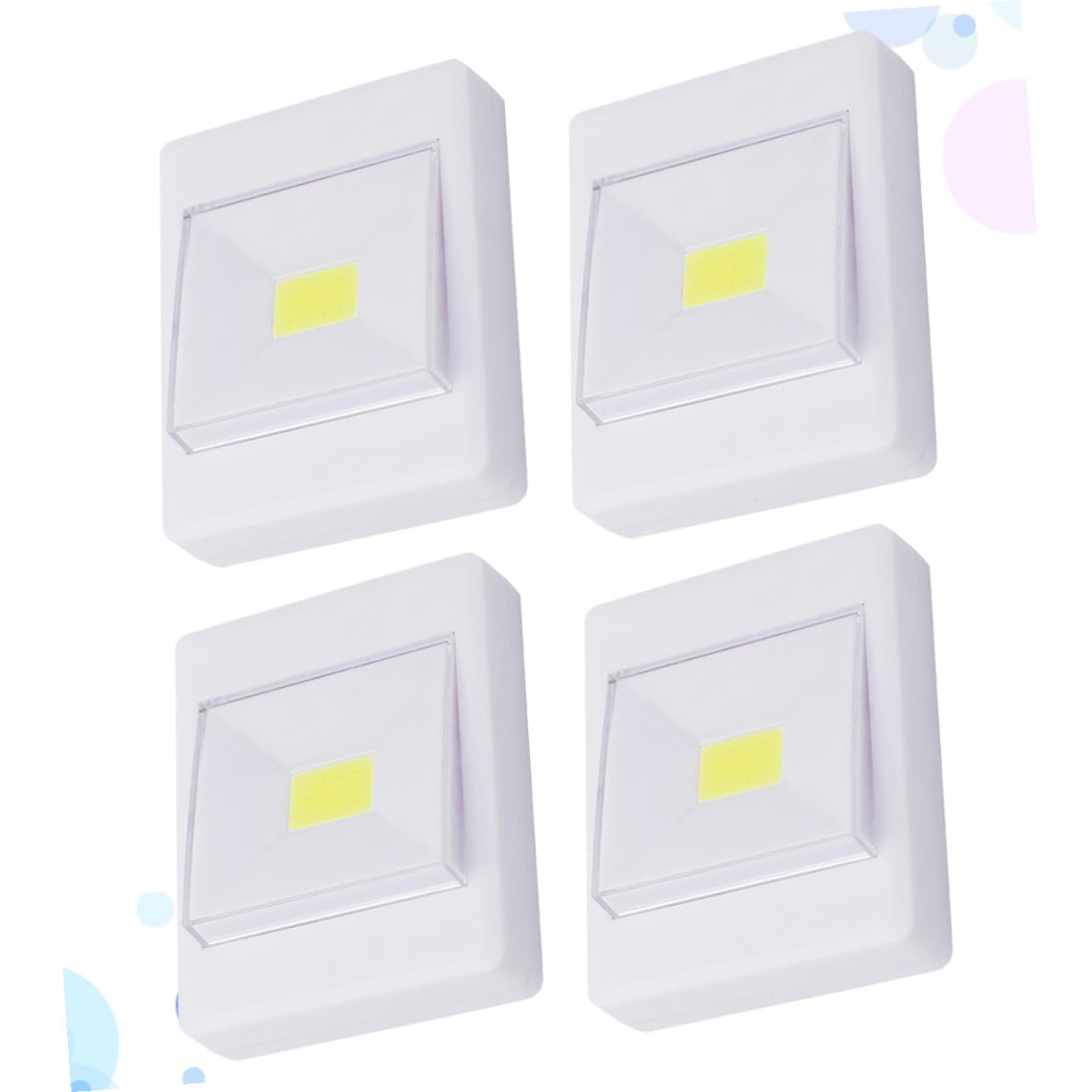 4 Pezzi Luci LED Cob da Montare per Interni, Lampade Armadio Design Autoadesivo, Cura Visiva, Plastica Bianca, per Scale e Corridoi