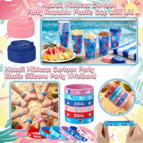 Potchen 72피스 하와이 히비스커스 파티 선물 생일 파티 용품 — 사진 4