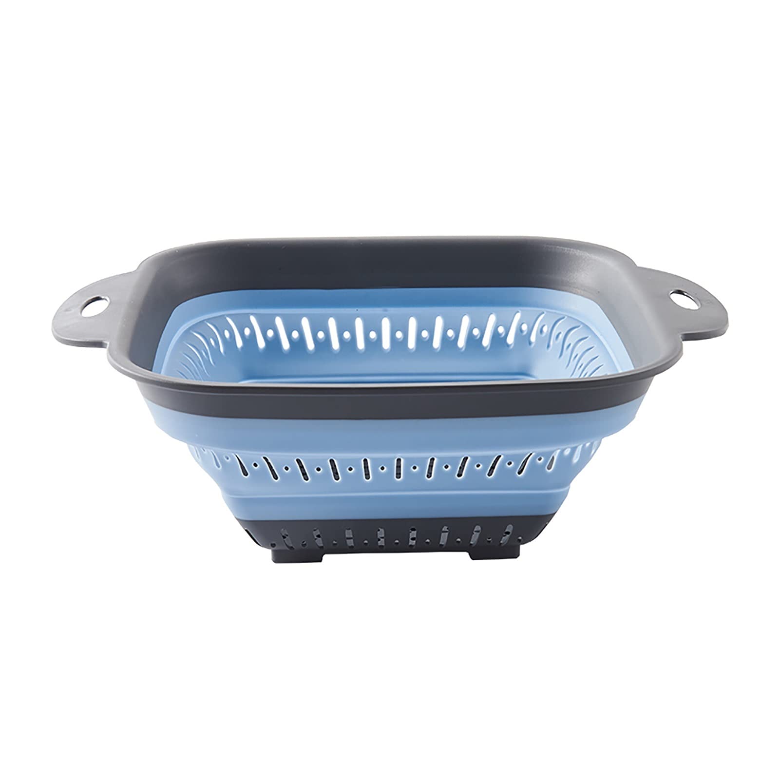 Colador Cesta de Drenaje Cesta de Verduras Colador Plegable colador con Asas de plástico Cesta de Almacenamiento Plegable Gadgets de Cocina Coladores de Alimentos (Color : Blue)
