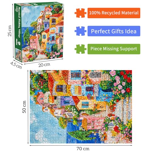 Nautical Fishing Village Jigsaw Puzzles 1000 Pieces for Adults - image 2