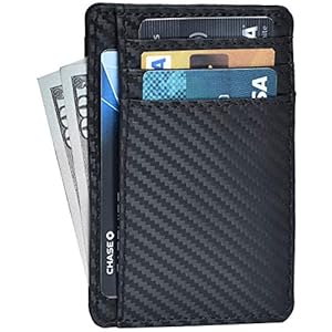 Amazon Brand – Eono RFID Blocking Super Slim Minimalist Front Pocket Credit Card Holder with Cash Compartment