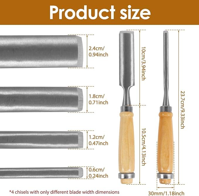 12pcs Hand Wood Carving Chisels Knife Tool for Basic Woodcut Working Tools