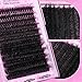 Yawamica Fluffy Lash Clusters Thick 200D Volume Eyelash Clusters 14-20mm Wispy Individual Lashes D Curly Cluster Eyelash Extensions 240pcs DIY Lash Extension for Beginners