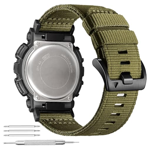 Abanen Rugged Nylon Watch Band for Casio gshock DW-5600/8900, Adjustable Sports Wrist Strap for GA-100/GW-B5600/GB-5600 /GW-6900 (Military Green)