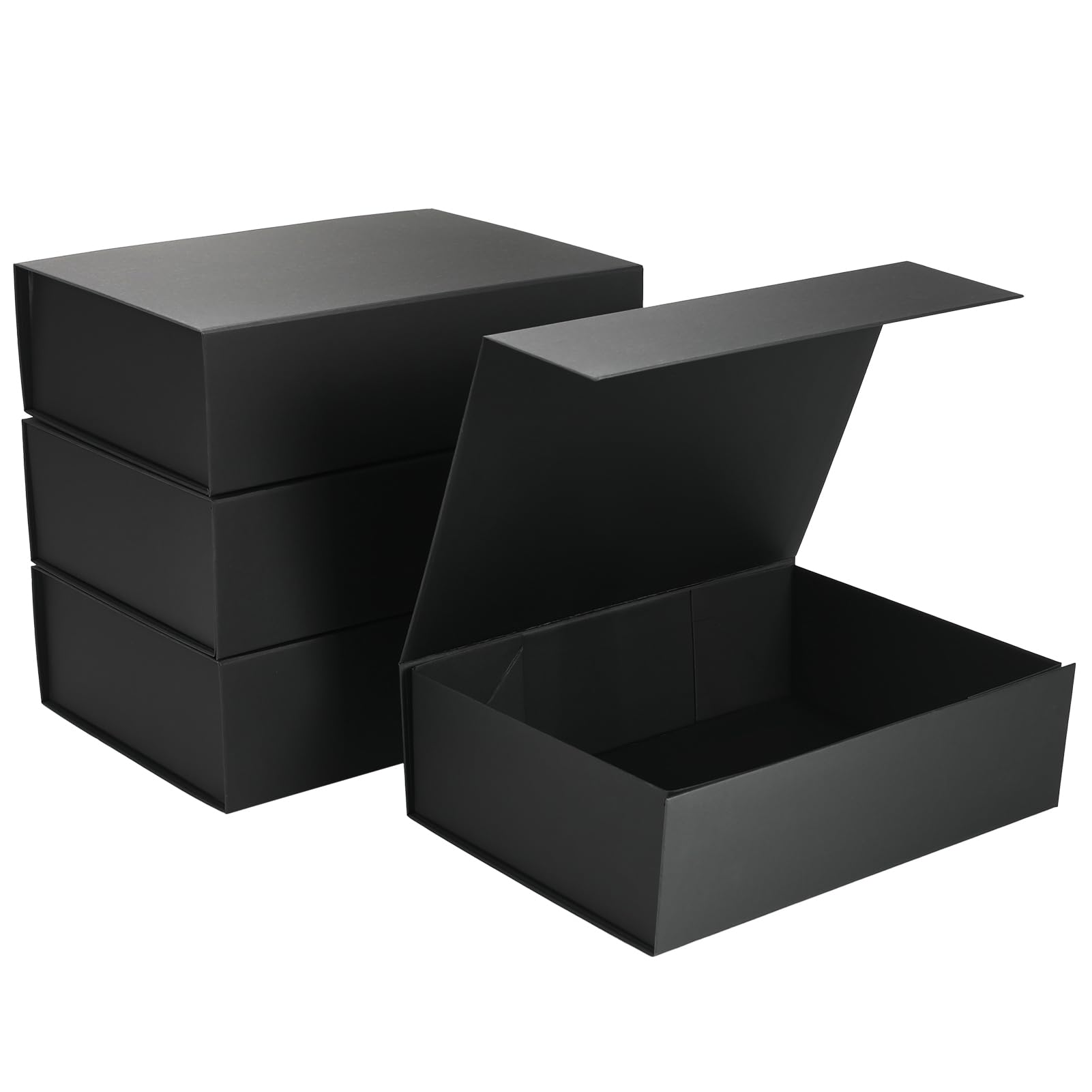 SPEPLA 4 Pack 10.5x7.5x3.1 Magnetic Gift Boxes Black Magnetic Closure Gift Box for Wedding, Christmas, Birthday Presents
