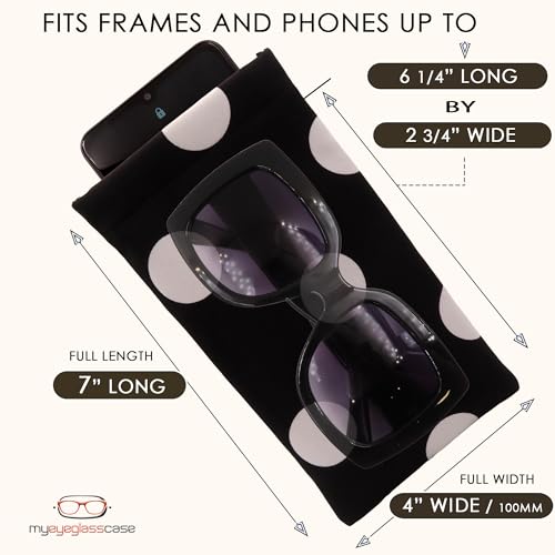 Image of Soft Sunglasses case | Large Glasses Case Holder - Eyeglass Pouch Squeeze Top | Glasses pouch Lightweight Extra Layers