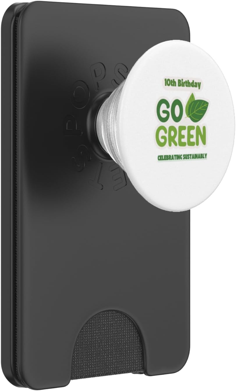 Go Green! Celebrate Sustainability - Kids Adults Birthday 10 PopSockets PopWallet for MagSafe
