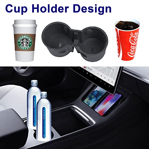 Kweetle 6Pcs Center Console Organizer Tray Fit For 2023 2022 2021, Compared With Tesla Model 3/Y Armrest Hidden Cubby Drawer Storage Box With Cup Holder Under Seat Drawer For Interior Accessories #TOP2