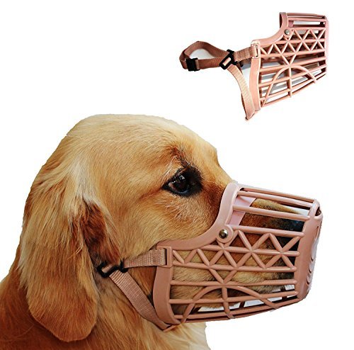 PSK PET MART Adjustable Muzzle, Mouth Cover for Dog/Puppy (Beige) (Large)