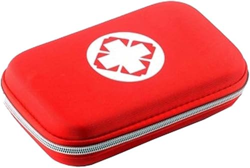 Pequeño kit compacto de primeros auxilios, bolsa de almacenamiento de emergencia médica para viajes, camping, deporte, color rojo