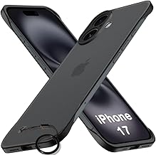 TheGiftKart Hybrid Ultimate Slim Back Case Cover for iPhone 17 | Lightweight Profile | Frosted Matte Translucent Hard Back Case Cover for iPhone 17 (PC & TPU, Black Sides)