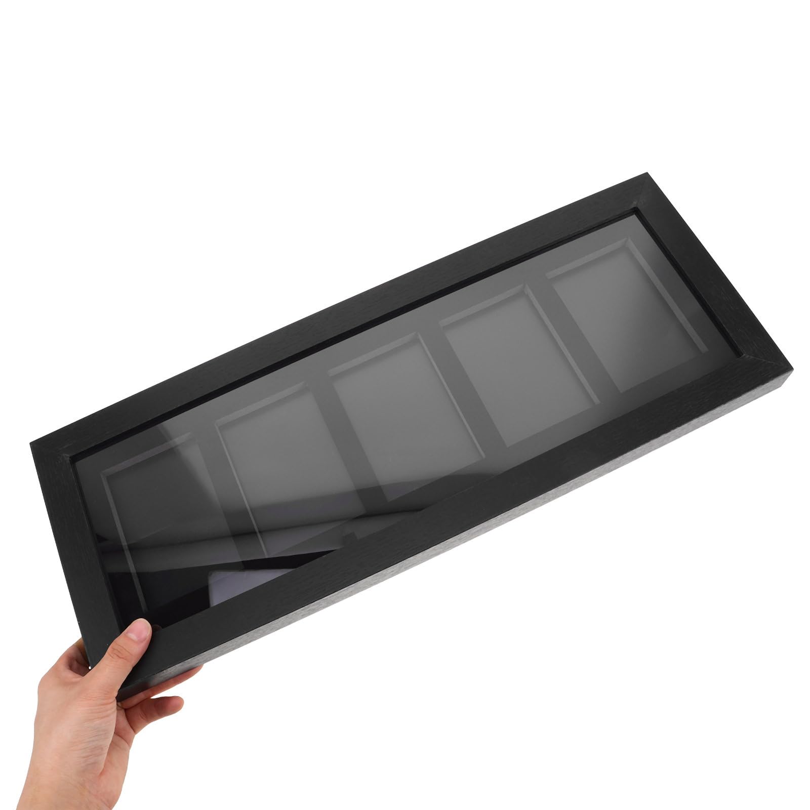 FOMIYES Sammelkarten Vitrine Wandhalter mit Schnellwechselrahmen 5 Kartenfächer Klare Faserplatte Platzsparend für Standard Sammelkarten Sammlerdarstellung Zuhause und Büro