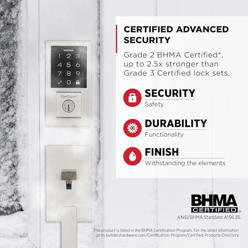 Kwikset SmartCode 270 Keyless Entry Electronic Touchpad Deadbolt Door Lock with Auto-Lock, Custom User Codes, Advanced Security in Satin Nickel Contemporary - image 4