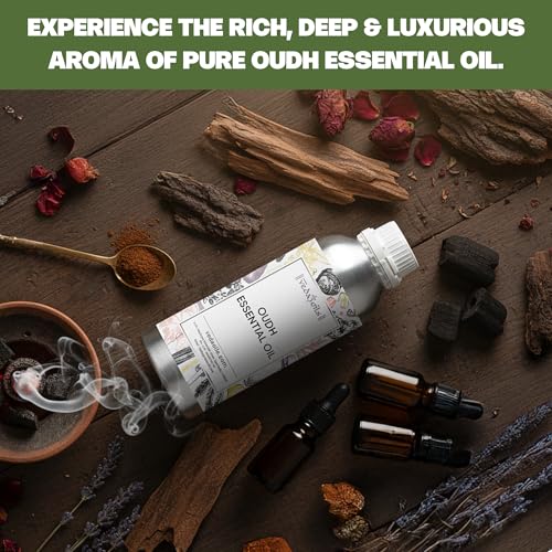 Image of VedaOils Oudh Essential Oil 100ml | 100% Pure & Natural Oudh Oil for Skin, Diffuser, Humidifier & Aromatherapy | Ideal for Body, Bath, Soap, Candle Making & Perfume