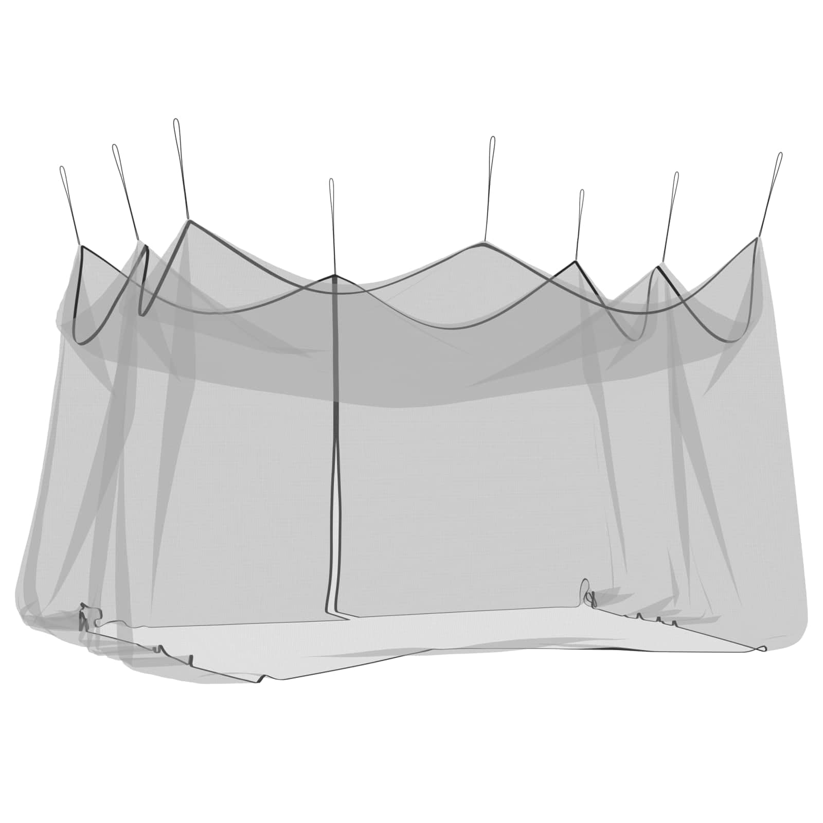 Garten Mücken Netz schwarz aus Polyester 156 Mesh 3 x 4,5 x 2,5 m mit Reißverschluss und 8 m Seil für Terrasse, Balkon, Zelt, Hängematte und Außenbereich