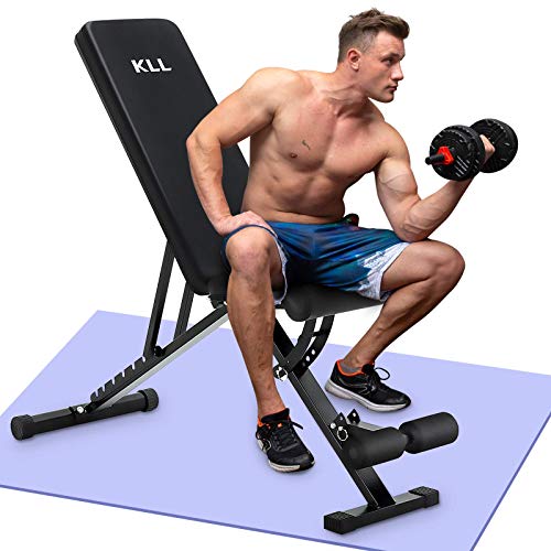 TURUDU Weight Bench Adjustable, Workout Bench for Home Gym, Strength Training Benches for Full Body Workout, Multi-Purpose Foldable Incline Decline Bench [2020 Upgraded Version]