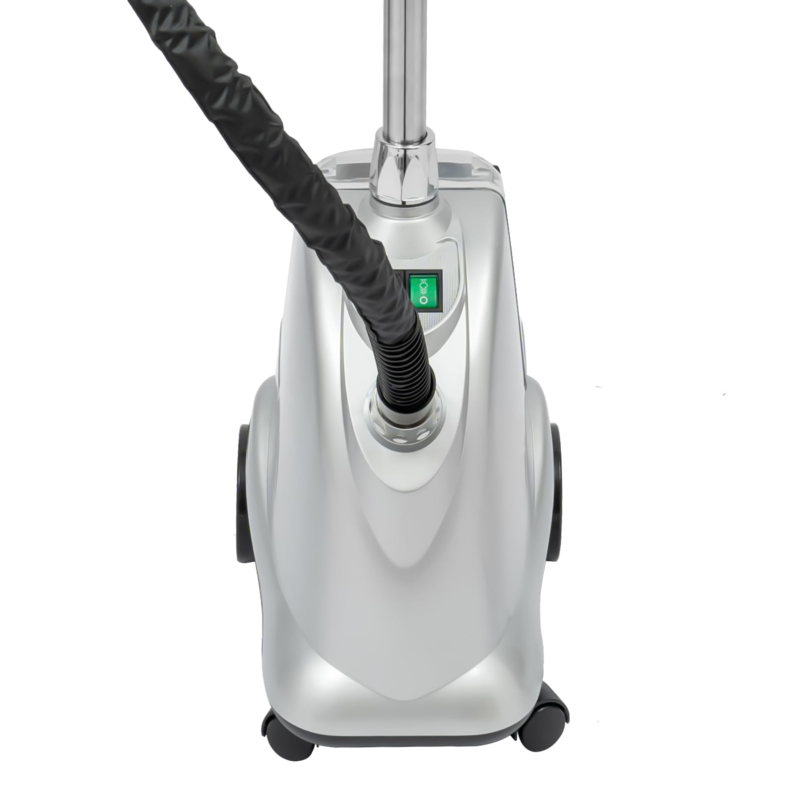 Plancha de vapor vertical de 2200 W para todos los tejidos (3 L, negro, plata)