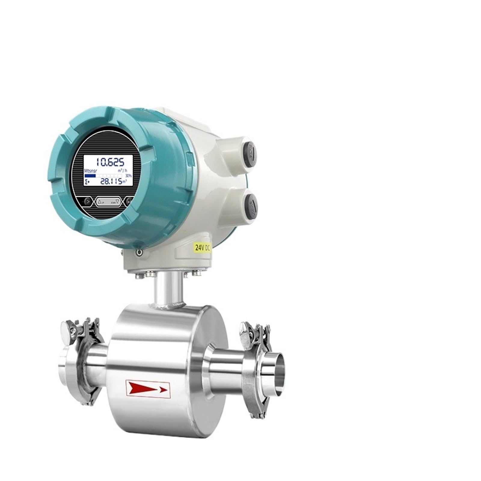 Débitmètre magnétique DN25 pour la gestion de l'eau en circuit fermé inox 24V CC