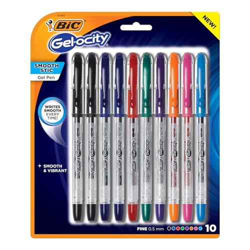 Bolígrafos BIC Gel-ocity Gel punto fino 0.5 mm pack 10