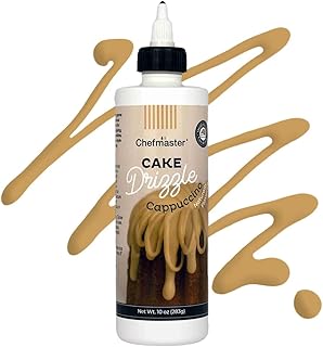 Cappuccino-Flavored Cake Drizzle by Chefmaster, Edible Cake Drip Frosting for Decorating, Drip for Cakes, Cupcakes, Cookies, Donuts, 10 oz