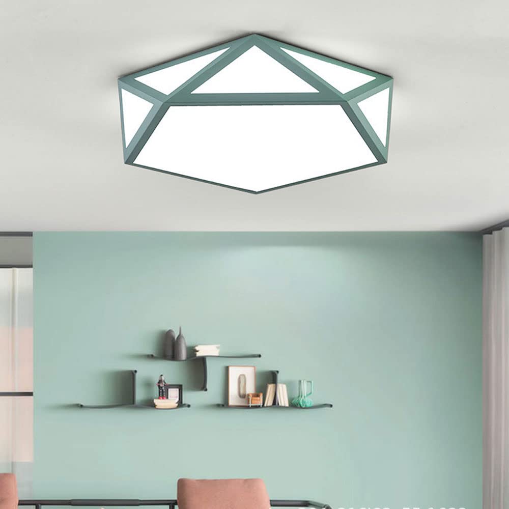 YLTLINK 3 Teste Modern Semi Flush Montato Plafoniera, 3 Colori Dimmerabile, Moderno Semplice Macaron Plafoniera Forma Personalizzata Lampada A Sospensione Ferro Lampade (grigio