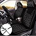 Frienda 13 Pcs Leopard Print Car Accessories Set, Includes Seat Covers Set Leopard Steering Wheel Cover Mats Armrest Pad Cover Seat Belt Pads Keychain and Wrist Strap for Car Decor (Black)