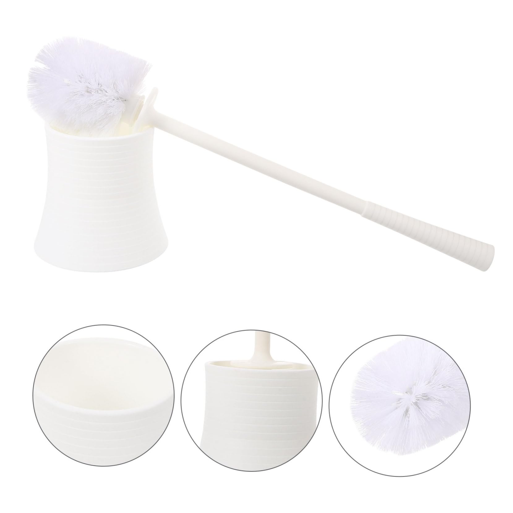Zerodeko 2piezas Escobilla De Inodoro con Mango y Base Antideslizante para Baños Cepillo De Limpieza WC Higiénico y Duradero