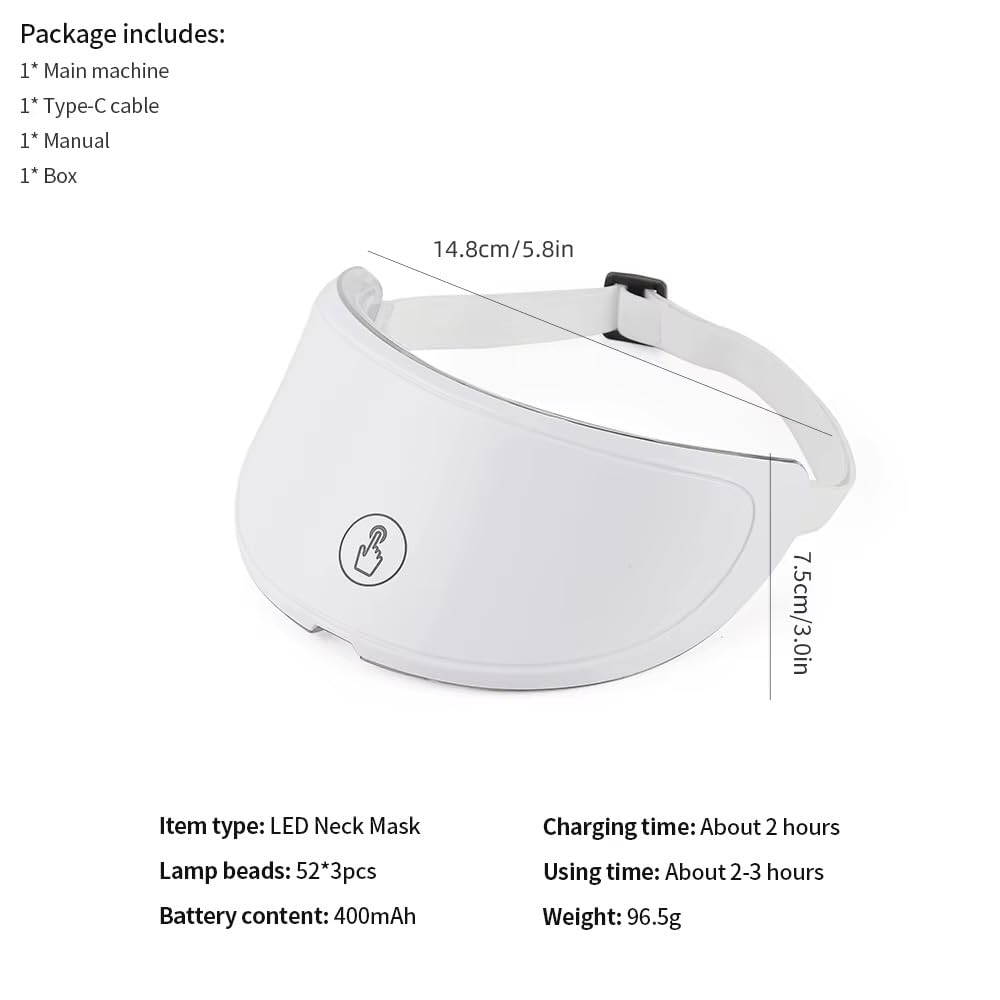 Maschera led viso - Maschera Led per Viso e Collo,Led Mask ha Effetti Di Ringiovanimento Della Pelle, Antietà e Antirughe per Tutti i Tipi di Pelle